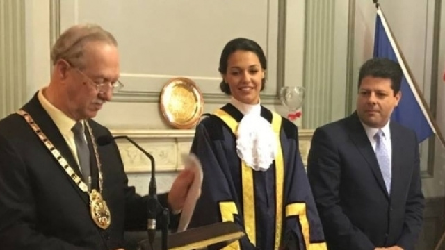 L'ex Miss Mondo durante la cerimonia (foto da Facebook)