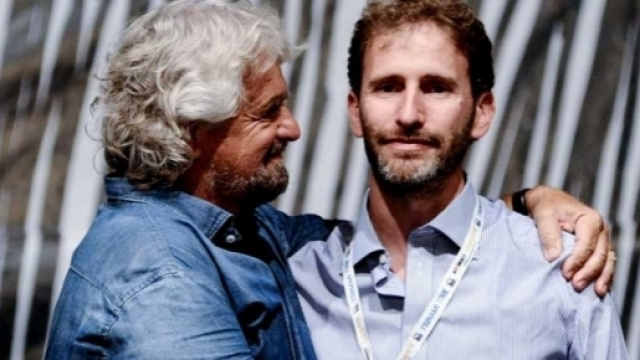 Beppe Grillo in compagnia di Davide Casaleggio