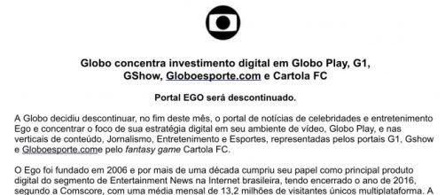 Grupo de m&iacute;dia divulgou comunicado nesta segunda-feira (17).