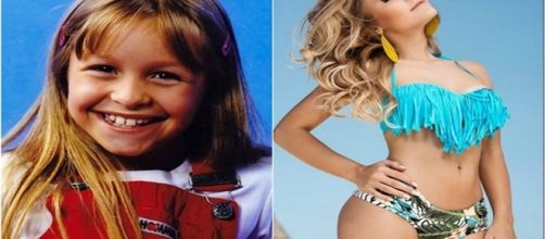 Carla Dias, no in&iacute;cio da carreira e atualmente