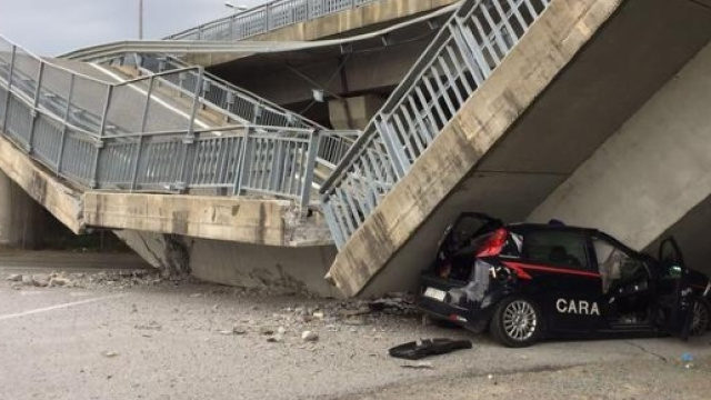 Crollo viadotto nella provincia di Cuneo