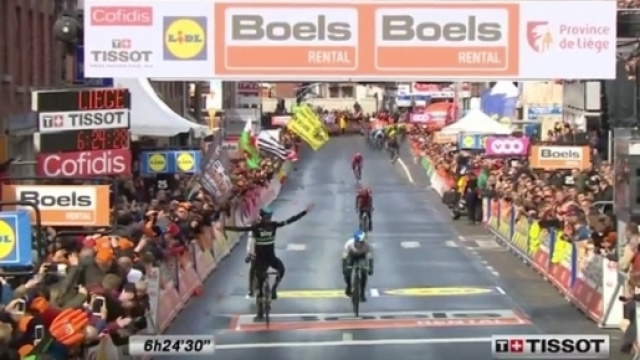 Wout Poels vincitore alla Liegi-Bastogne-Liegi