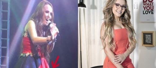 Larissa Manoela faz xixi no palco.