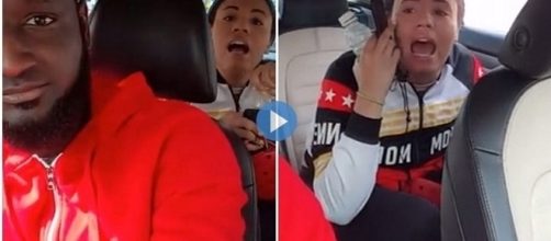 Na foto &eacute; poss&iacute;vel ver a mulher descontrolada dentro do Uber. (Reprodu&ccedil;&atilde;o/Youtube/Arquivo Pessoal).