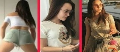 Tr&ecirc;s imagens, em diferente &acirc;ngulos, de Larissa Manoela.