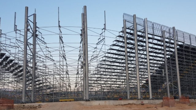 In foto i lavori in corso per la costruzione dello stadio Benito Stirpe di Frosinone