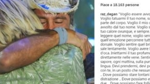 Raz Degan, una poesia dolcissima per Paola Barale
