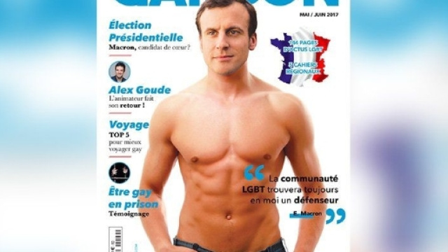 Quand un magazine LGBT met Macron torse nu en couverture