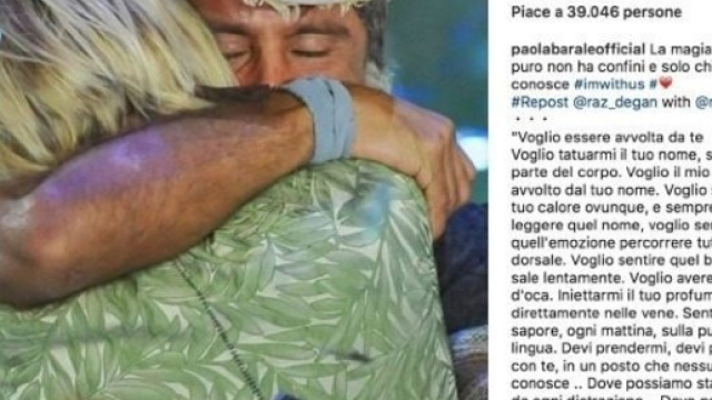 Raz Degan e la dedica a Paola Barale