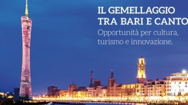 Gemellaggio tra Bari e Canton, la cultura come strumento di sviluppo