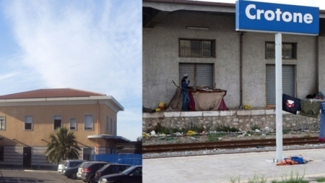 La stazione ferroviaria di Crotone - Calabria.