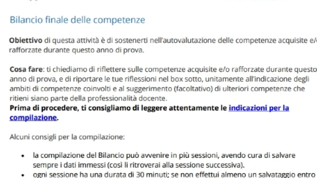 Come compilare il Bilancio Finale delle Competenze