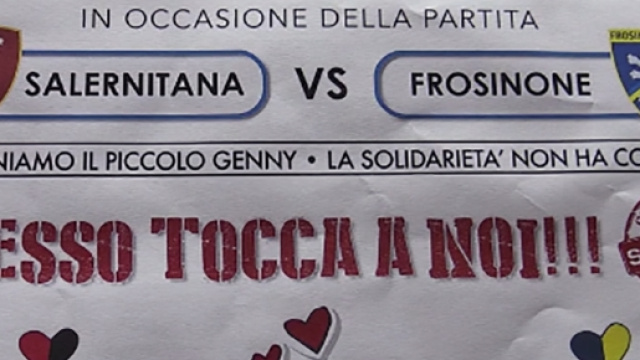 In foto il manifesto creato dagli ultras della Salernitana per aiutare Genny