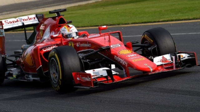 La Ferrari di Sebastian Vettel, prima al GP di Melbourne nell'esordio stagionale del Mondiale F1 2017
