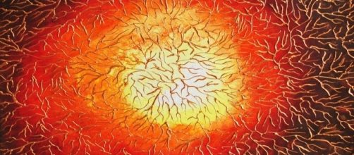 Nithya's artwork was featured at NYC's ArtExpo in April of 2017. / Photo via Nithya Rajesh, used with permission.