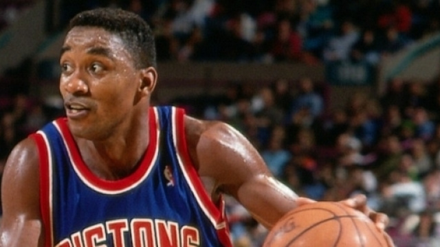 Isiah Thomas in maglia Detroit Pistons