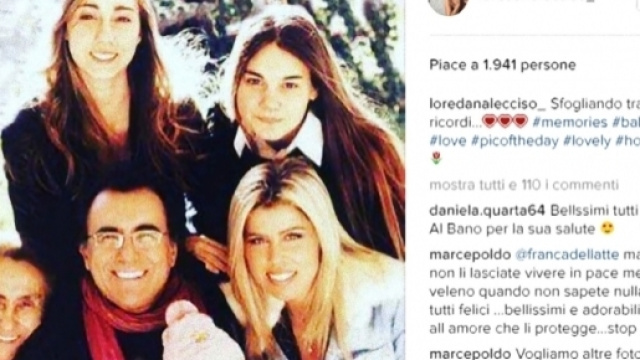 Loredana Lecciso posta una vecchia foto su Instagram.