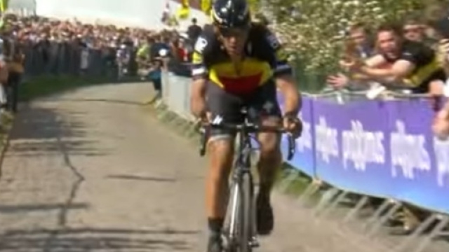 Philippe Gilbert all'attacco al Giro delle Fiandre