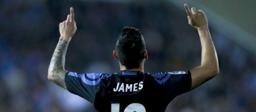 James Rodr&iacute;guez, ayer tras marcar el primer gol ante el Legan&eacute;s