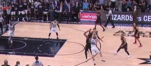 Harden (13) was blocked by Ginobili (20), Youtube, Ximo Pierto channel https://www.youtube.com/watch?v=KKvp7uPTEbI