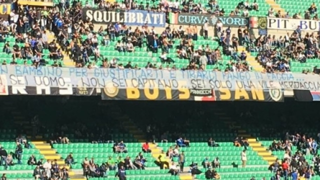 La Curva Nord dell'Inter non perdona la squadra