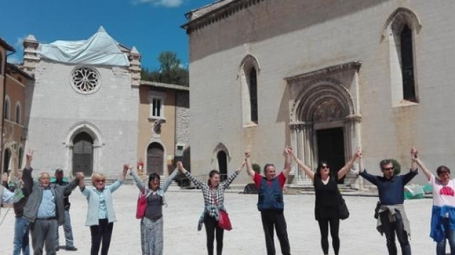 Protesta dei cittadini di Visso.