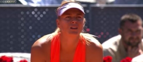 2017 Mutua Madrid Open First Round | Maria Sharapova. Photo screencapped from WTA via Youtube.com