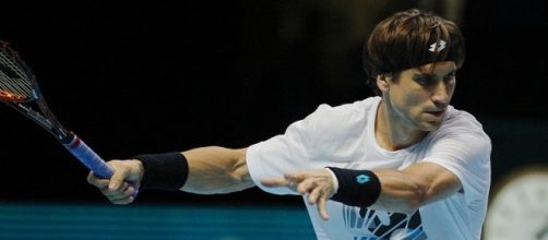 David Ferrer preparing to hit a forehand shot. Photo by Marianne Bevis -- CC BY-ND 2.0