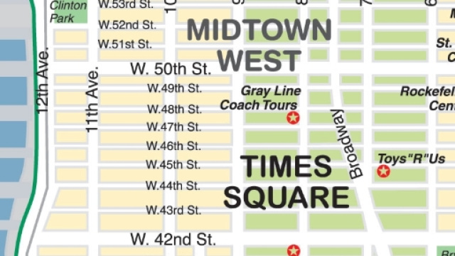 Cartina Times Square, 42ma strada (via Pinterest)