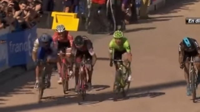 Gianni Moscon nel finale della Parigi Roubaix