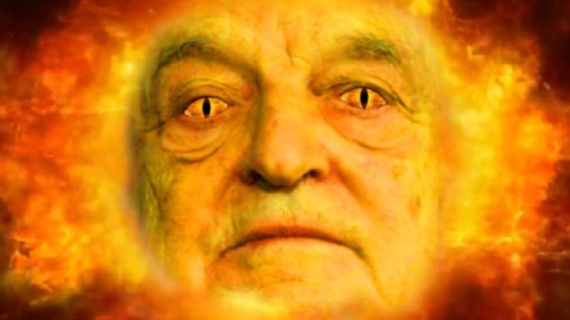 Un fotomontaggio di George Soros