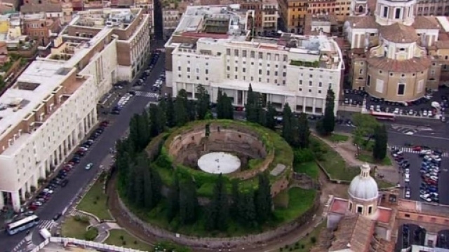 Vista aerea del Mausoleo voluto da Augusto nel 28 a.C. (fonte foto: Google)
