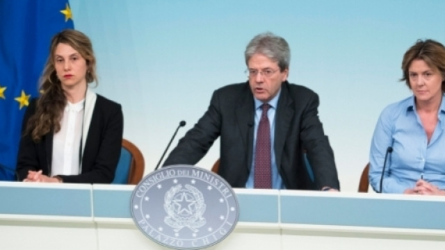 Un momento della conferenza stampa tenuta al termine del Cdm (governo.it)