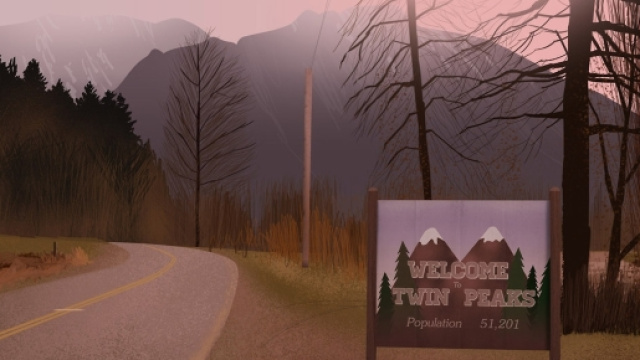 Benvenuti a Twin Peaks, l'immagine di apertura della famosa sigla della serie.