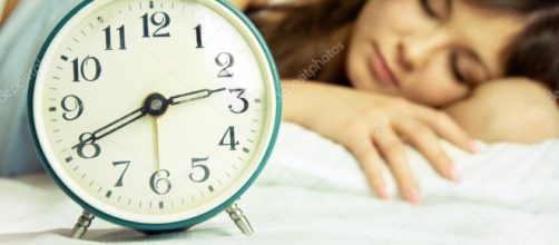 Beautiful sleeping woman with an alarm clock &mdash; Stock Photo ... - depositphotos.com