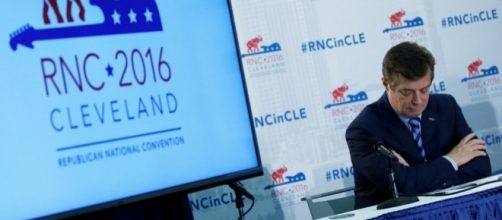 Former Trump campaign manager Paul Manafort at RNC meeting, 2016 / Photo by Carlo Allegri, theatlantic.com via Blasting News library