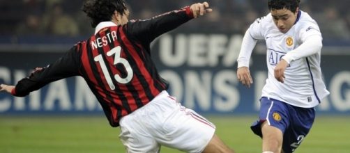 Nesta in action during a Champions League clash with Manchester Utd