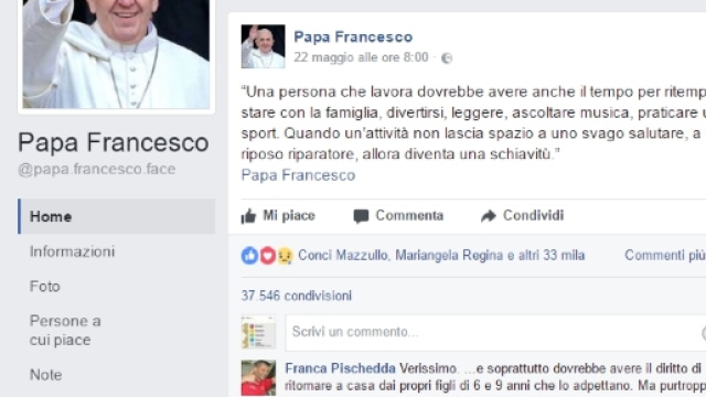 Il messaggio sul lavoro di papa Francesco