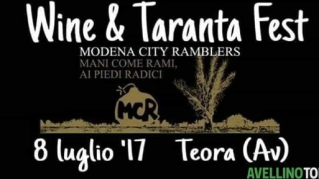 Wine & taranta fest, concerto l8 luglio