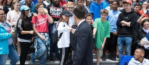 Half of 8th grade students in New Jersey joined the photo opp with Paul Ryan. Photo via Paul Ryan, Instagram.