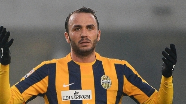 In foto Gianpaolo Pazzini, attaccante dell'Hellas Verona