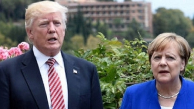 Donald Trump ed Angela Merkel al recente G7 di Taormina
