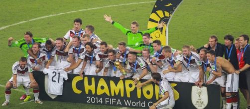Germany celebrates their World Cup victory in Brazil, in 2014 (via wikimedia commons)