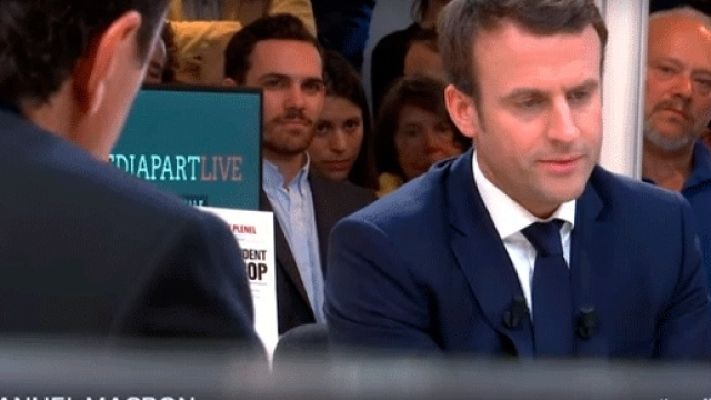 Face &agrave; la r&eacute;daction de Mediapart, Emmanuel Macron a &eacute;t&eacute; davantage bouscul&eacute; que par une Marine Le Pen ou un Jean-Luc M&eacute;lenchon