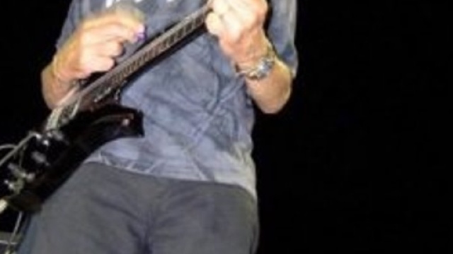 Il chitarrista Romano Trevisani sul palco