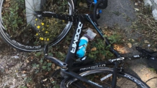 La bici di Chris Froome dopo l'incidente