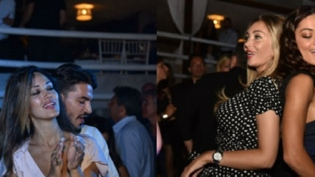 Rosa Perrotta balla con Pietro Tartaglione a Capri, a destra la Popper con la Cremaschi