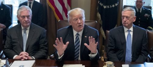 The first cabinet meeting turned into a praise session for Trump. Photo via Trump Dayz, YouTube.