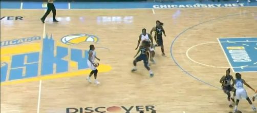 Chicago hosts Indiana in one of the WNBA's four games on Sunday evening. [Image via WNBA/YouTube]