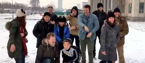 Photo Otto Warmbier and his group in North Korea screen capture from Inside Edition video